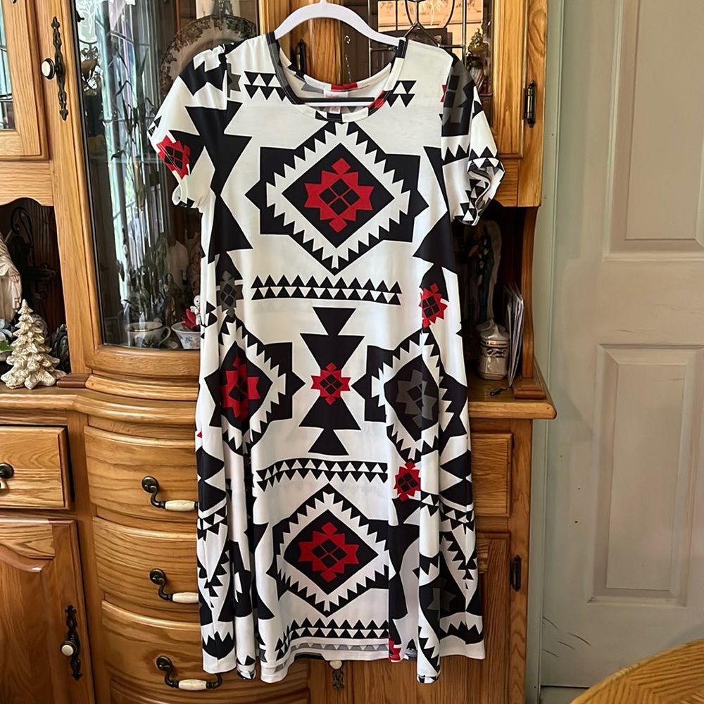 Aztec Style Print Pocket Dress S